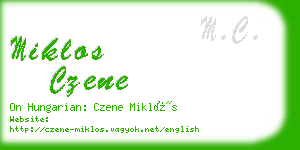 miklos czene business card